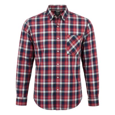 Рубашка мужская Hilfiger denim хлопок 100% Красно- синяя клетка